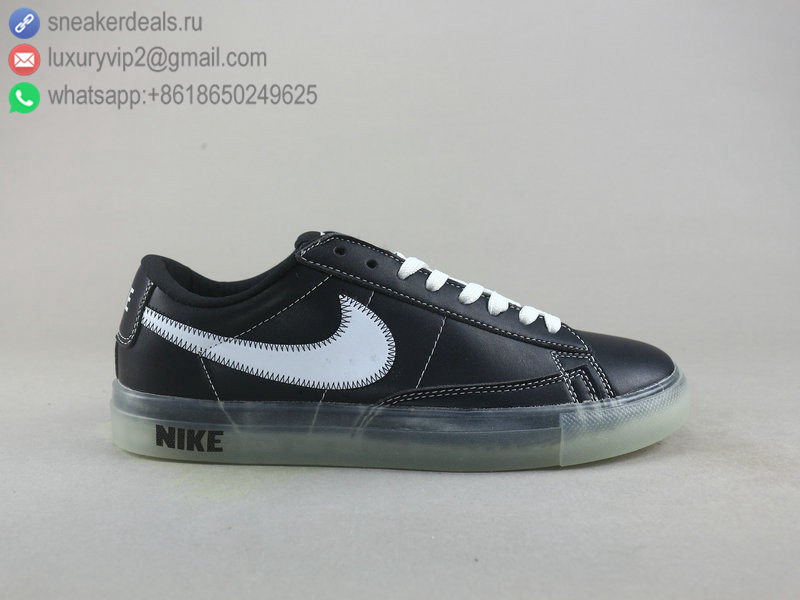 NIKE BLAZER LOW BLACK WHITE CLEAR UNISEX LEATHER SKATE SHOES